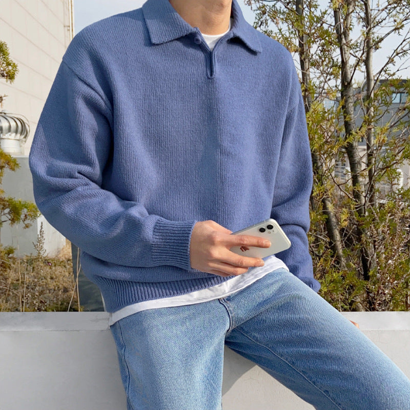 Lokwe™ Julian - Casual Polo Collar Sweater